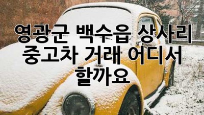 영광군 백수읍 상사리 중고차 거래, 어디서 할까요?