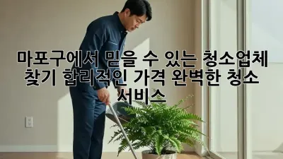 마포구에서 믿을 수 있는 청소업체 찾기: 합리적인 가격, 완벽한 청소 서비스! ✨
